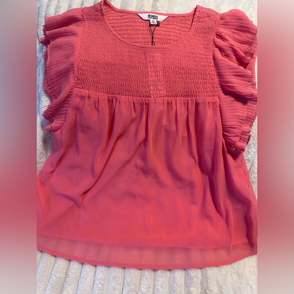 Mossimo Supply Co. Coral Ruffle Blouse